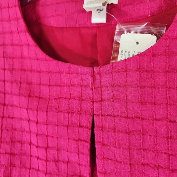 Chicos Textured Waffle Travel Jacket Womens US Large Raspberry Lined - Picture 3 of 11